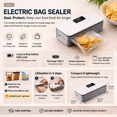 Mini Bag Sealer – Instant Airtight Sealing